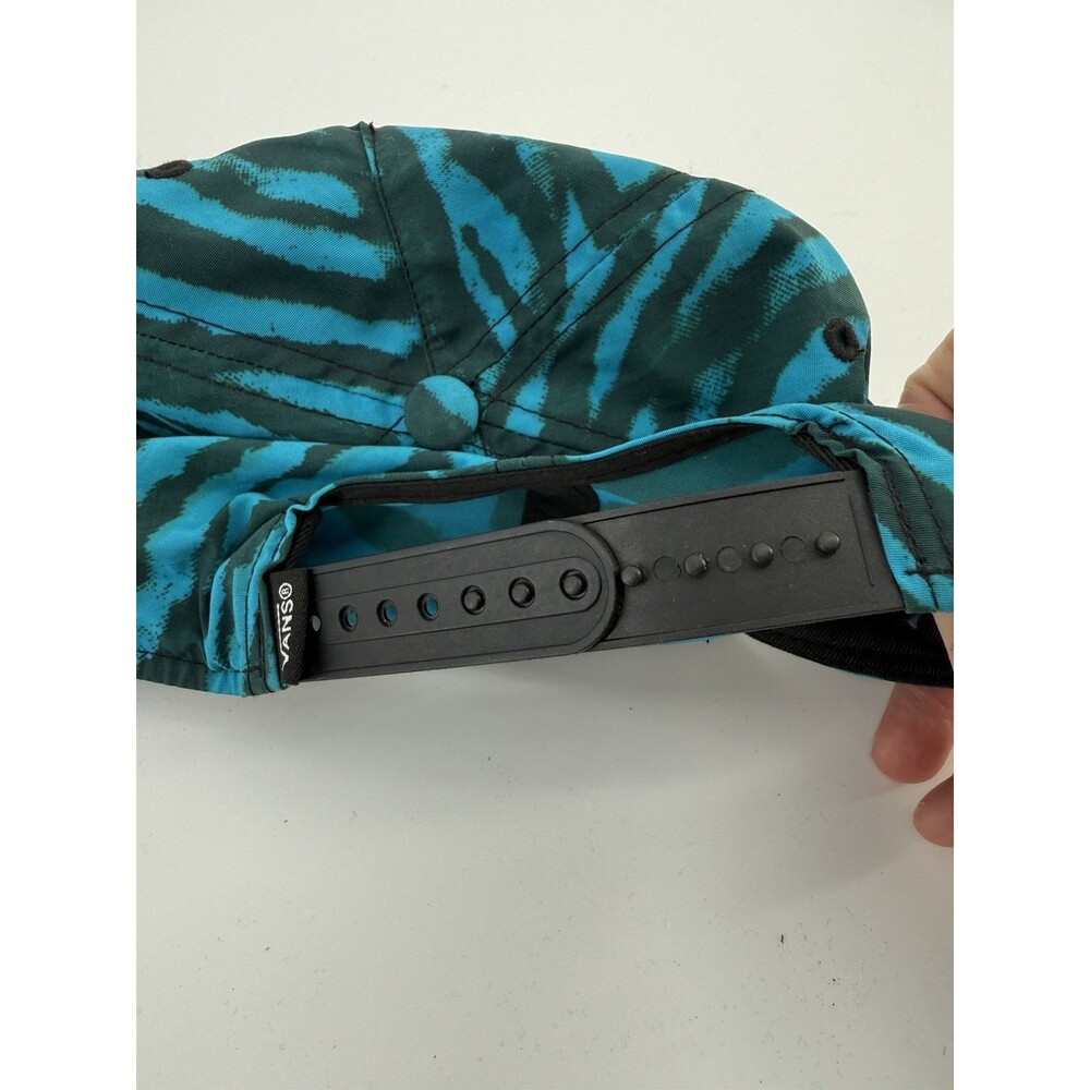 VANS OFF THE WALL Hat Cap Adult Teal Blue Zebra Print Snapback - Picture 8 of 9